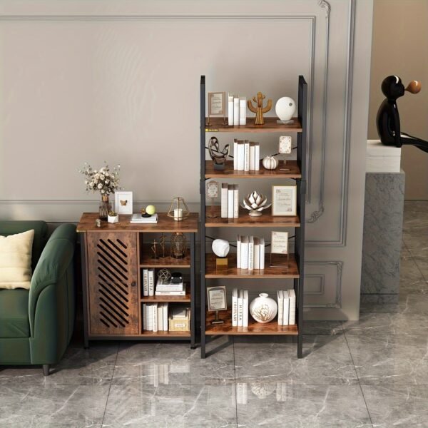 dacf1817-f7bb-4ce0-b234-fb8ec0863dbf.jpg 5 Tier Bookcase Bookshelf 68.9 IN Tall Bookcase Shelf Storage Organizer Modern Book Shelf Freestanding Storage Shelving Unit