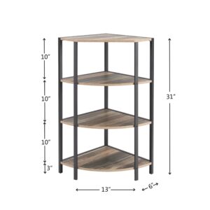 Corner Shelf Small Bookcase Modern Corner Bookshelf Bookcase  Corner Storage Rack Plant Stand for Living Room Home Office Kitchen Small Space (Color : Two-Tone  Size : 4-Tier)