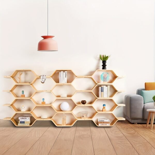 1PC/6PCS Wall Mounted / Free Standing Hexagonal Modular Storage Shelf, Honeycomb Bookshelf, Display Shelf, Art shelves for Living Room, Bedroom, Office