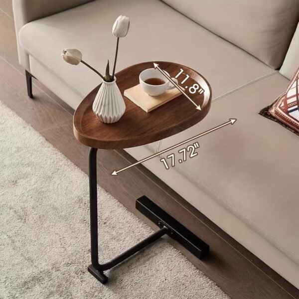 C-Shaped End Table Set of 2, Side Table for Small Spaces, C Table with Metal Frame, Sofa Table, Snack Side Table for Living Room, Bathtub, and Bedside