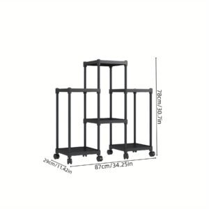 ee75f856-b5fa-4563-bc03-e8fcc1a3fd4c.jpg 1pc 6-Tier Storage Shelf Unit, Black Plastic Modular Bookcase Organizer, Versatile Shelving Rack, For Home & Office Use