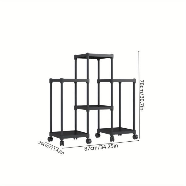 ee75f856-b5fa-4563-bc03-e8fcc1a3fd4c.jpg 1pc 6-Tier Storage Shelf Unit, Black Plastic Modular Bookcase Organizer, Versatile Shelving Rack, For Home & Office Use