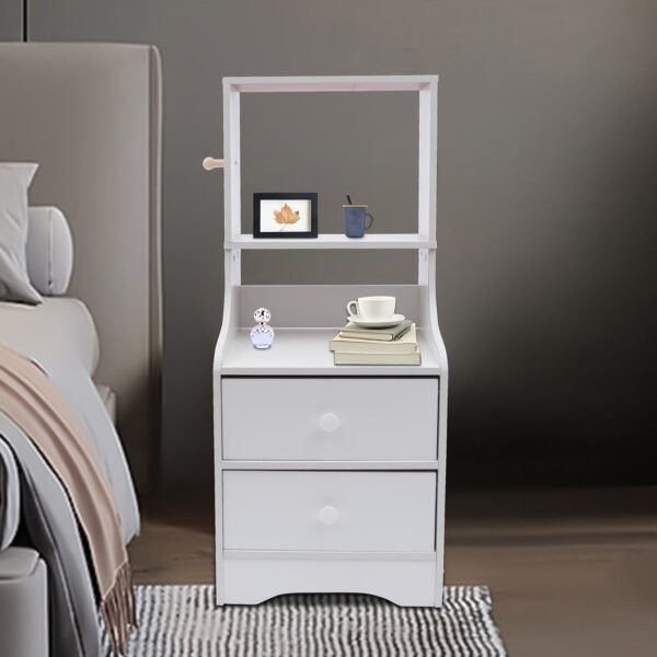 f2556aec-c064-4fa5-99d4-ddd21a0f644b.jpg Bedside Table with Storage Shelf - Modern Tall Nightstand for Bedrooms and Living Rooms