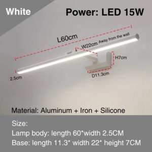 led simple modern waterproof anti-fog mirror headlight dresser bathroom mirror wall light mirrors with lights mirror wall lamps