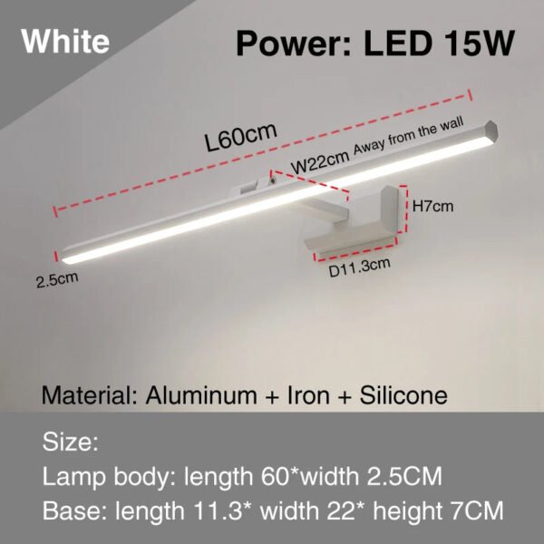 led simple modern waterproof anti-fog mirror headlight dresser bathroom mirror wall light mirrors with lights mirror wall lamps