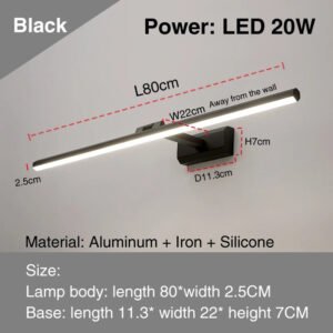 led simple modern waterproof anti-fog mirror headlight dresser bathroom mirror wall light mirrors with lights mirror wall lamps