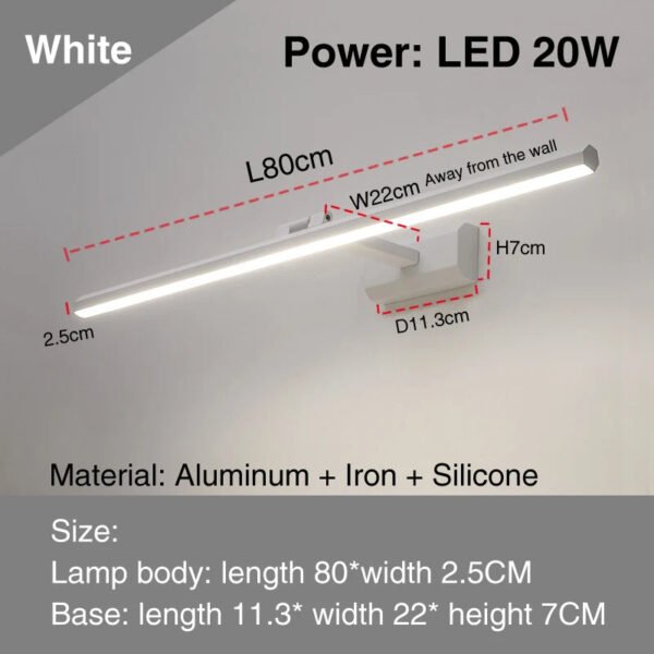 led simple modern waterproof anti-fog mirror headlight dresser bathroom mirror wall light mirrors with lights mirror wall lamps