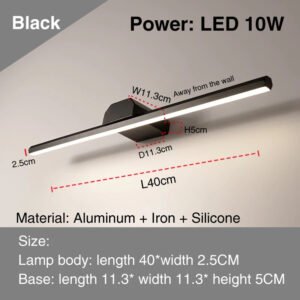 led simple modern waterproof anti-fog mirror headlight dresser bathroom mirror wall light mirrors with lights mirror wall lamps