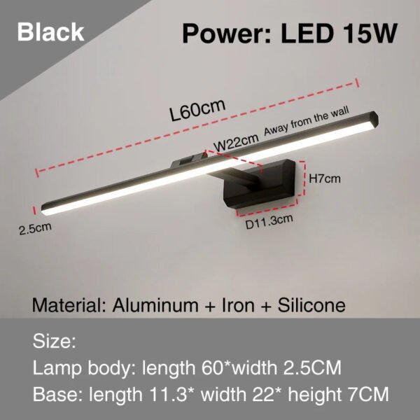 led simple modern waterproof anti-fog mirror headlight dresser bathroom mirror wall light mirrors with lights mirror wall lamps