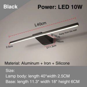 led simple modern waterproof anti-fog mirror headlight dresser bathroom mirror wall light mirrors with lights mirror wall lamps