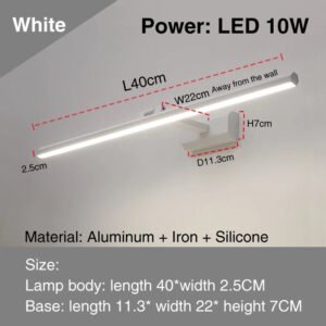 led simple modern waterproof anti-fog mirror headlight dresser bathroom mirror wall light mirrors with lights mirror wall lamps