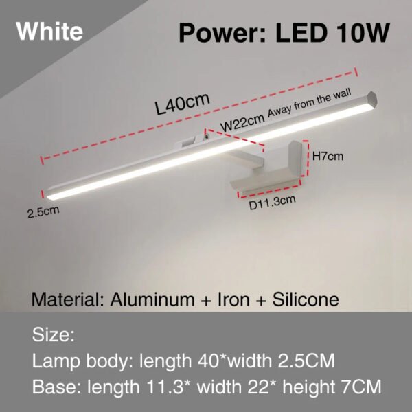 led simple modern waterproof anti-fog mirror headlight dresser bathroom mirror wall light mirrors with lights mirror wall lamps