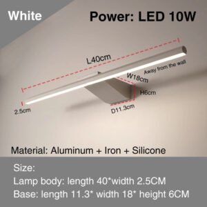 led simple modern waterproof anti-fog mirror headlight dresser bathroom mirror wall light mirrors with lights mirror wall lamps