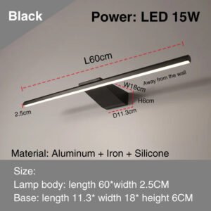 led simple modern waterproof anti-fog mirror headlight dresser bathroom mirror wall light mirrors with lights mirror wall lamps