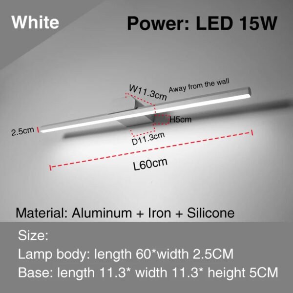 led simple modern waterproof anti-fog mirror headlight dresser bathroom mirror wall light mirrors with lights mirror wall lamps