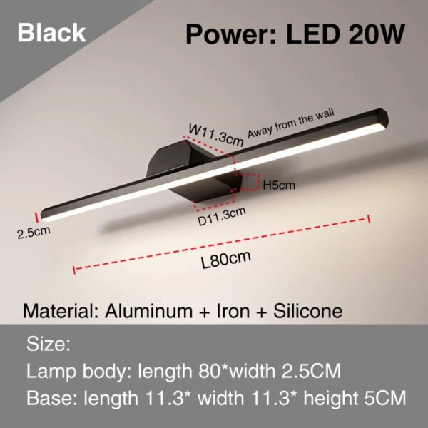 led simple modern waterproof anti-fog mirror headlight dresser bathroom mirror wall light mirrors with lights mirror wall lamps