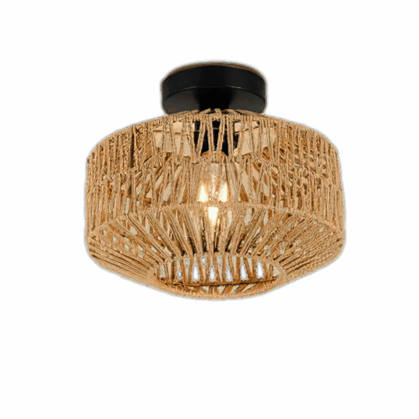 Ceiling Lights Rattan E27 Bulbs Chandelier Light Fixture Hand Woven Fixture Celing Lamp Flush Mount For Hallway Bedroom Kitchen