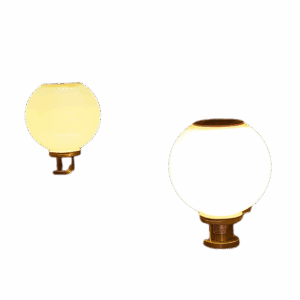 Outdoor Post Light Fixtures Solar Powered Waterproof Courtyard Garden Lawn Street Lights Round Ball Lamp Lighting Fixture