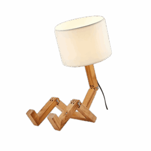 Wooden Robot Shape Creative Table Lamp Indoor Study Fashion Reading Desk Lamp Nordic Modern Desktop Decorative Night Light