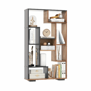 mmiim.com-17-scale-2x-副本.png TANGKULA 47-Inch Tall Bookshelf Modern Geometric Bookcase with Open Shelves for Home
