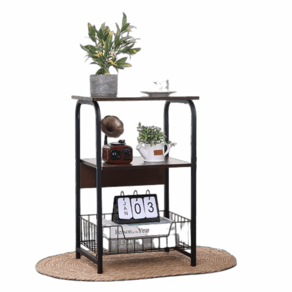 table__-1-scale-2x.png 3 Tiers End Table Side Table Bedside Table Nightstand with Storage Shelf and Basket for Living Room Bedroom Kitchen and Office, Sofa Table Coffee Table