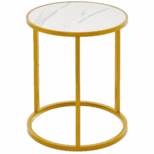 table__-10-scale-2x.png Glamorous Marble Top Round Side Table - 16x16 End Table with Glimmering Golden Metal Frame - Polished Elegance for Your Living Space