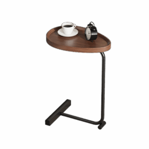 C-Shaped End Table Set of 2, Side Table for Small Spaces, C Table with Metal Frame, Sofa Table, Snack Side Table for Living Room, Bathtub, and Bedside