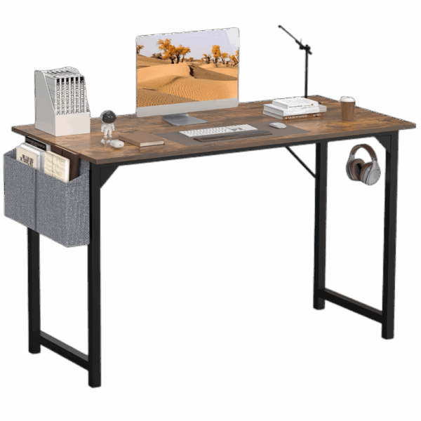 table__-18-scale-2x.png 47 Inches Home Office Small Computer Desk, Work Study Writing Student Kids Bedroom Wood Modern Simple Table With Storage Bag & Headphone Hooks